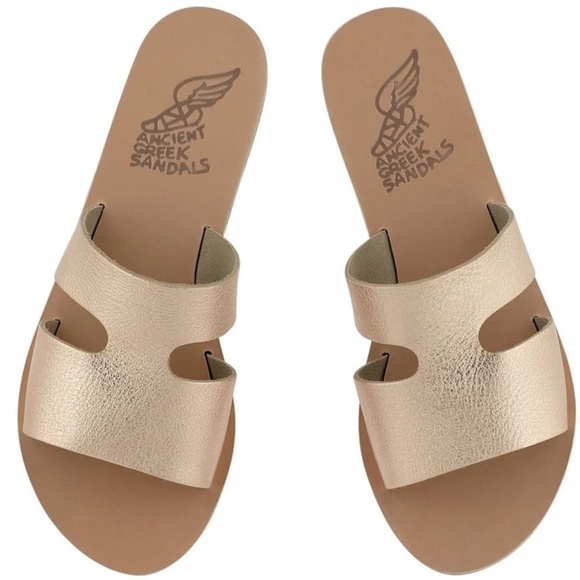 Ancient Greek Sandals Shoes - Ancient Greek Sandals metallic gold Apteros slip-on size EU 40 US‎ 9.5